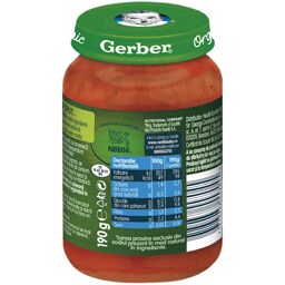 Gerber | Piure bio cu morcovi, rosii si curcan 190g
