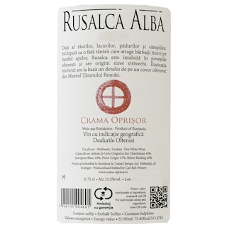 Crama Oprisor | Rusalca Alba | Vin alb sec 0.75L