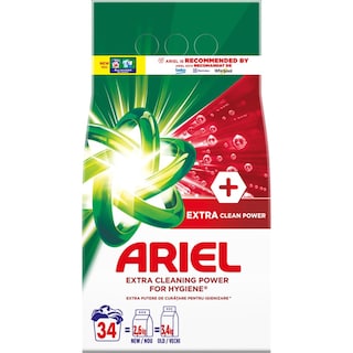 Ariel | Detergent pudra + Extra Clean Power, 34 spalari 2.55kg