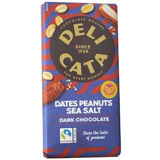 Delicata | Ciocolata neagra cu arahide, curmale si sare de mare 150g