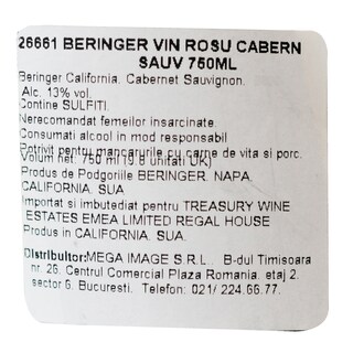 Beringer | Vin rosu Cabernet Sauvignon 0.75l