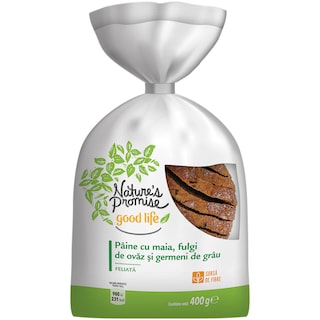 Nature's Promise Good Life | Paine cu maia, fulgi de ovaz si germeni de grau 400g
