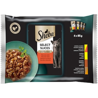 Sheba | Hrana umeda pentru pisici adulte, selectie suculenta in sos 4x85g