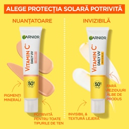 Garnier | Crema fluida invizibila Garnier Skin Naturals Vitamin C SPF 50+