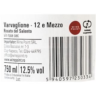 12 E MEZZO | Vin roze sec Varvaglione 0.75L