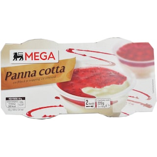 MEGA | Panna cotta cu topping de zmeura 2x110g