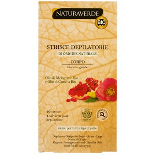 NaturaVerde | Benzi de epilat pentru corp bio cu extract organic de rodie si ulei de camelie