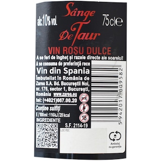Sange de Taur | Vin rosu dulce  0.75L