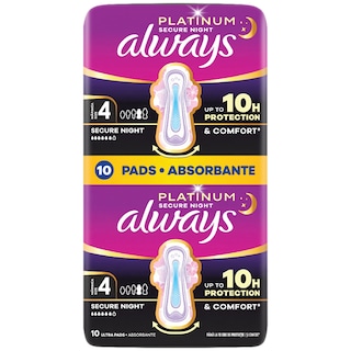 Always | Platinum | Absorbante marimea 4 Secure Night, 10 bucati
