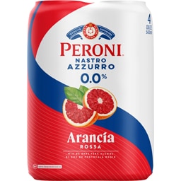 Peroni Nastro Azzurro | Mix de bere fara alcool si suc de portocale rosii 4x0.5L