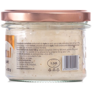 Laptaria cu caimac | Untul cel sarat-afumat 80% grasime 150g