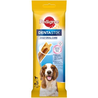 Pedigree | DentaStix | Hrana complementara pentru caini, 10-25 kg, 3 batoane, 77g