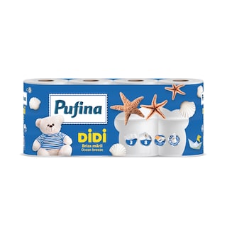 Pufina | Hartie igienica Didi Briza marii, 3 straturi, 8 role