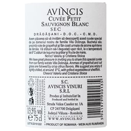 Avincis | Vin alb sec Sauvignon Blanc 0.75L
