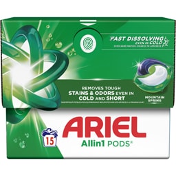 Ariel | Detergent Mountain Spring, 15 capsule