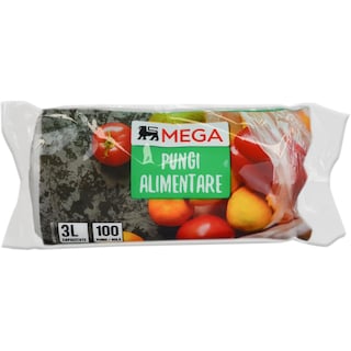 MEGA | Pungi alimentare, 3L, 100 bucati