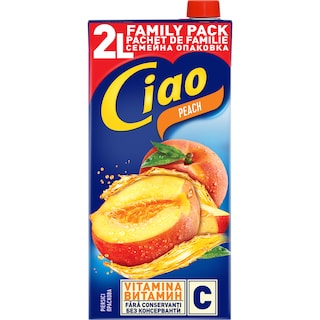 Ciao | Bautura racoritoare necarbogazoasa cu suc de piersica 2L