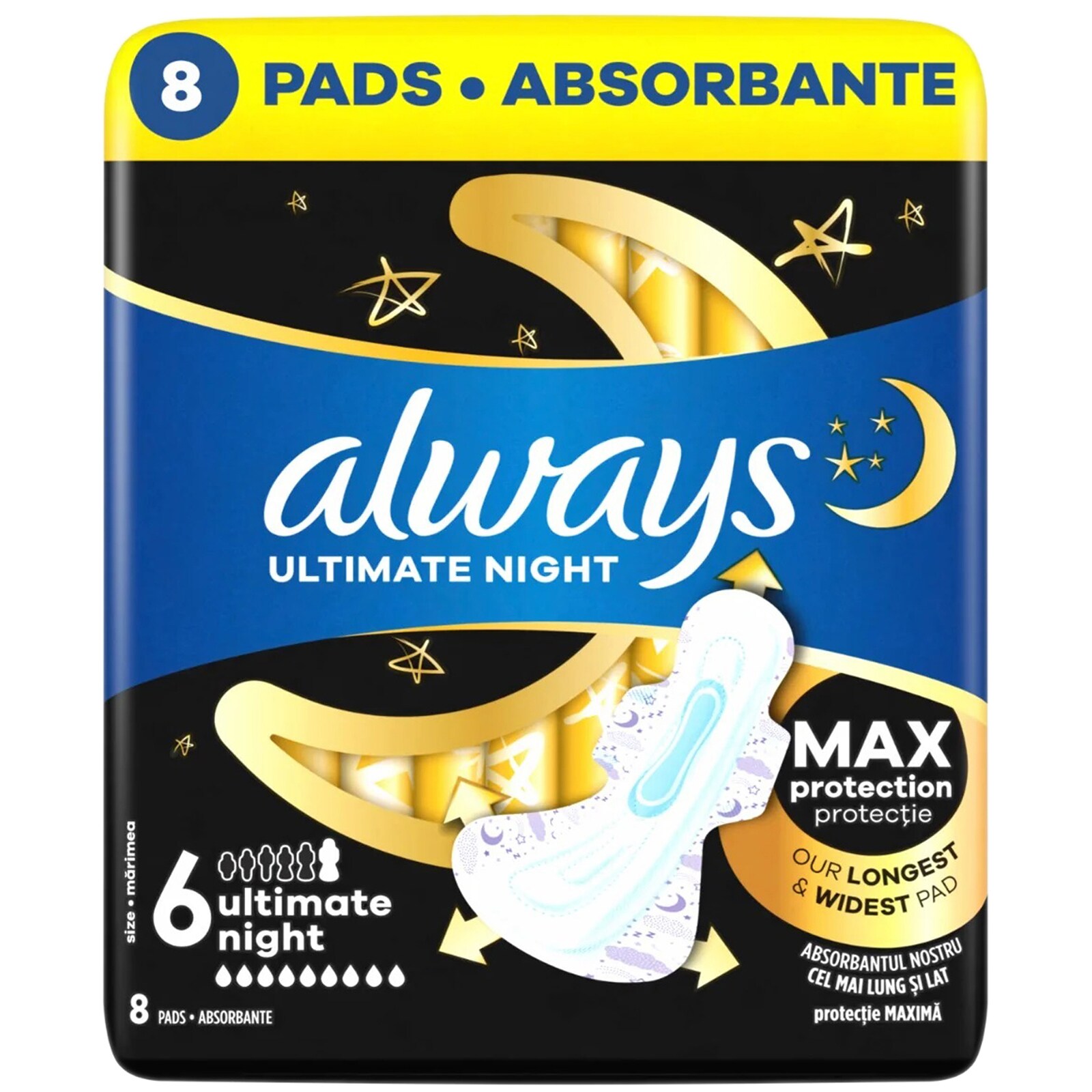Always | Absorbante periodice Ultimate Night, 8 bucati | Mega-image