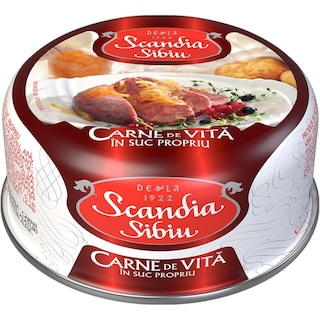 Scandia Sibiu | Carne de vita in suc propriu 300g