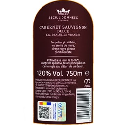 Beciul Domnesc | Vin rosu dulce Cabernet Sauvignon 0.75L