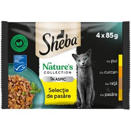 Sheba | hrana umeda pentru pisici adulte, cu carne de pasare in aspic 4x85g