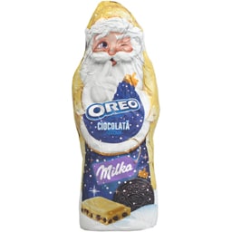 Figurina Mos Craciun din ciocolata alba cu Oreo 100g