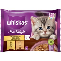 Whiskas | Hrana umeda pentru pui de pisica selectie mini fileuri in aspic 4x85g