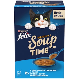 Felix | Gustari animale pisici,supa cu gust de peste 6x48g