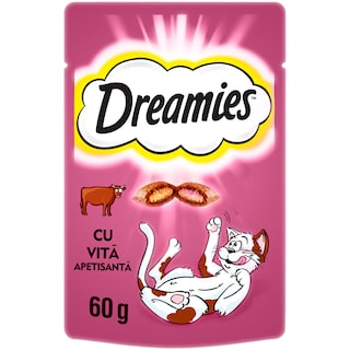 Dreamies | Hrana complementara cu vita pentru pisici adulte si pisoi 60g