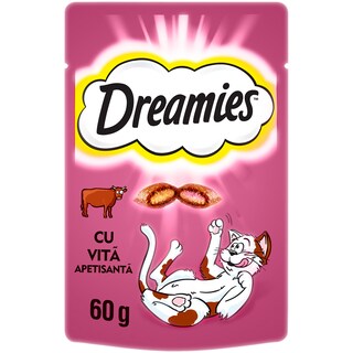 Dreamies | Hrana complementara cu vita pentru pisici adulte si pisoi 60g