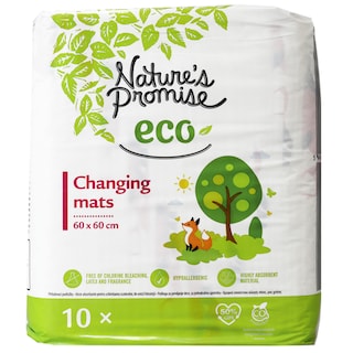 Nature's Promise Eco | Aleze absorbante pentru schimbarea scutecelor, 60x60cm, 10 buc.