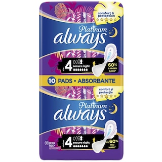 Always | Platinum | Absorbante marimea 4 Secure Night, 10 bucati
