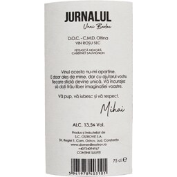 Jurnalul unui Burlac | Vin rosu 0.75L
