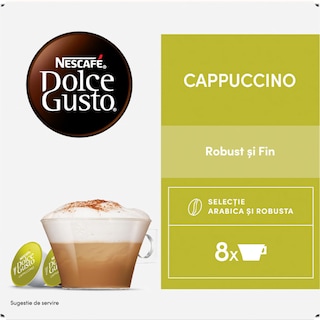 Nescafe | Dolce Gusto | Cafea Cappuccino, 8 bauturi, 16 capsule