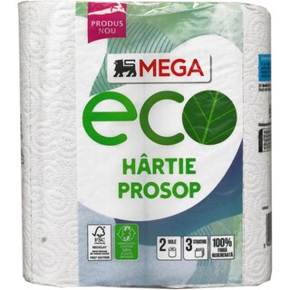 MEGA Eco | Hartie propsop de bucatarie, eco, 2 role, 3 straturi