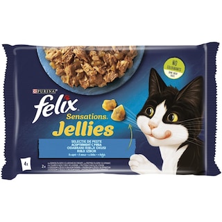 Felix | Sensations | Hrana umeda pentru pisici, selectie de peste in aspic 4x85g