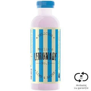 Merlin's | Bautura racoritoare necarbogazoasa cu suc de lime si afine 600ml