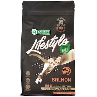 Nature's Protection | Hrana uscata pentru pisici junior, cu somon 1.5kg