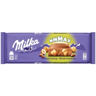 Milka | Ciocolata cu lapte alpin si alune intregi 270g
