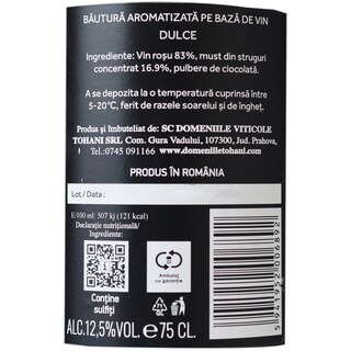 Wine Chocolate | Bautura aromatizata pe baza de vin dulce 0.75L