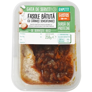 Mega Apetit | Fasole batuta cu carnati semiafumati 250g
