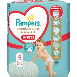 Pampers | Premium Care Pants | Scutece chilotel bebelusi Marimea 4, 9-15 kg, 22 buc