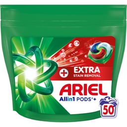 Ariel | Detergent + Extra Clean Power, 50 capsule