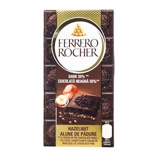 Ciocolata neagra 55% cacao cu alune 90g