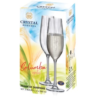 Cristal Bohemia | Pahare pentru sampanie 2x260ml