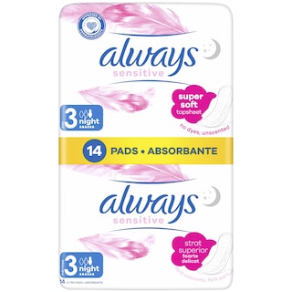 Always | Sensitive | Absorbante Sensitive Night, 14 bucati