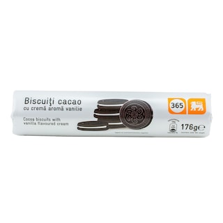 365 | Biscuiti de cacao cu crema aroma de vanilie 176g