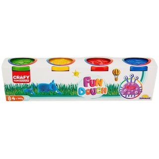 Crafy | Set plastilina cu 4 culori, Crafy Fun, 560g