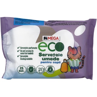MEGA Eco | Servetele umede pentru copii 25 buc.