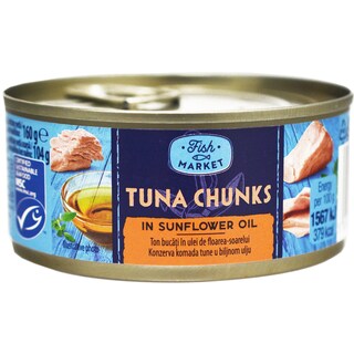 Fish Market | Ton bucati in ulei de floarea-soarelui 160g